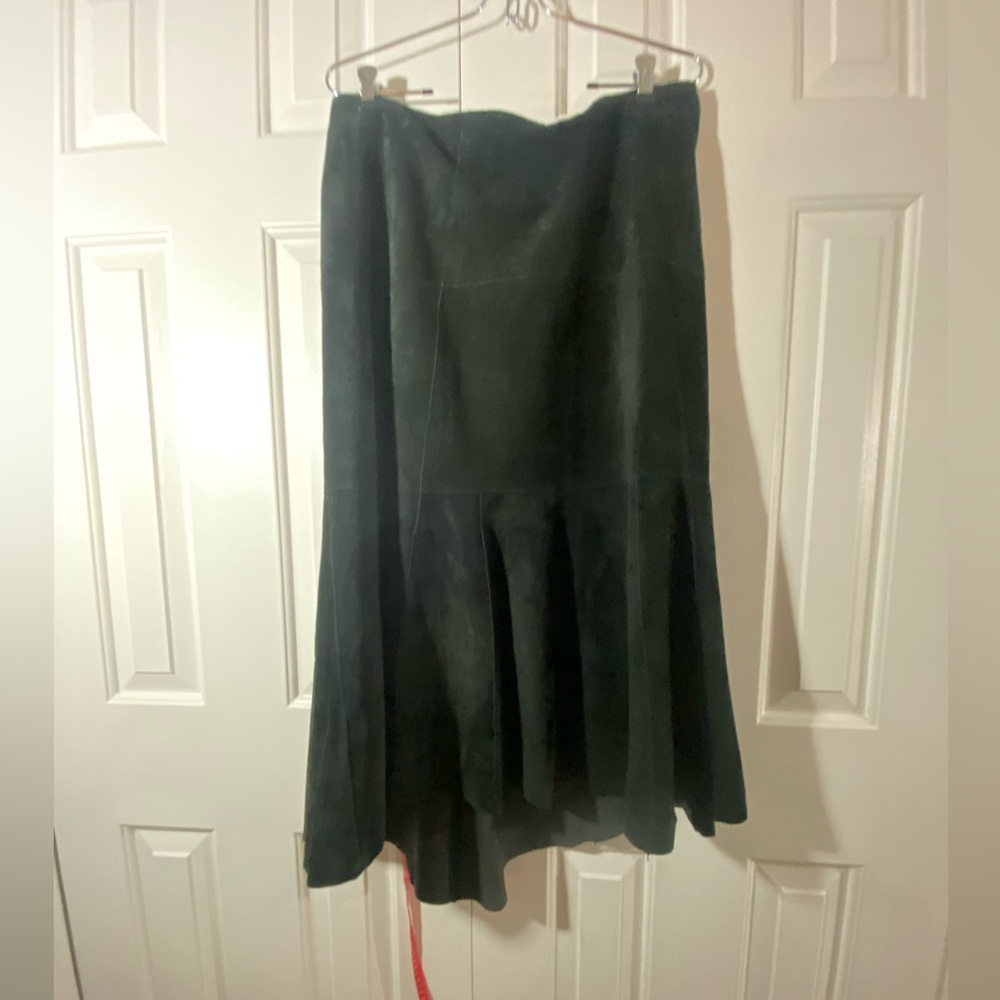 CAbi Dark Green High Low Skirt